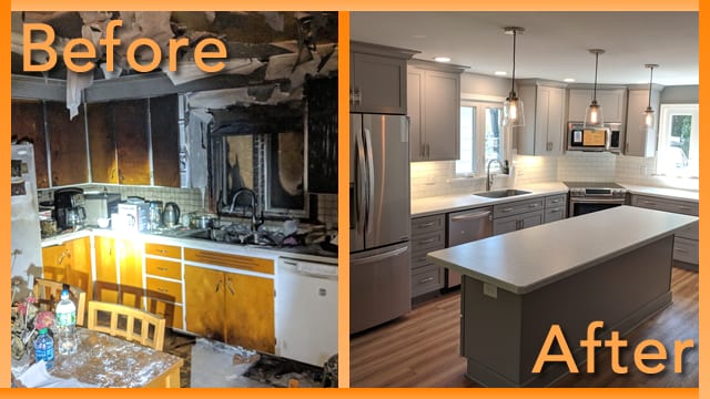 Struck and Sons Before and After, the kitchen of the Kusmiy home