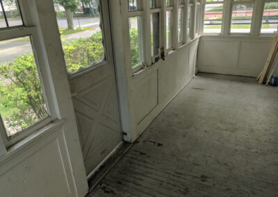 Decker Property Front Porch with soot Damage Restoration