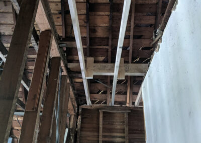 Decker Property Fire damaged Roof beams